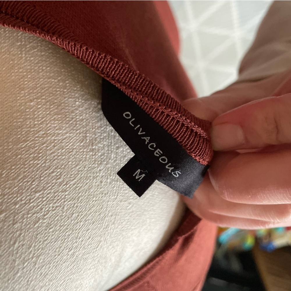 Olivaceous Bell‎ Sleeve Crewneck Sweater Rust Medium - Picture 5 of 6